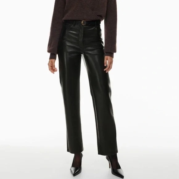 Wilfred Pants - Wilfred | Black High-Waisted Vegan Leather Pants